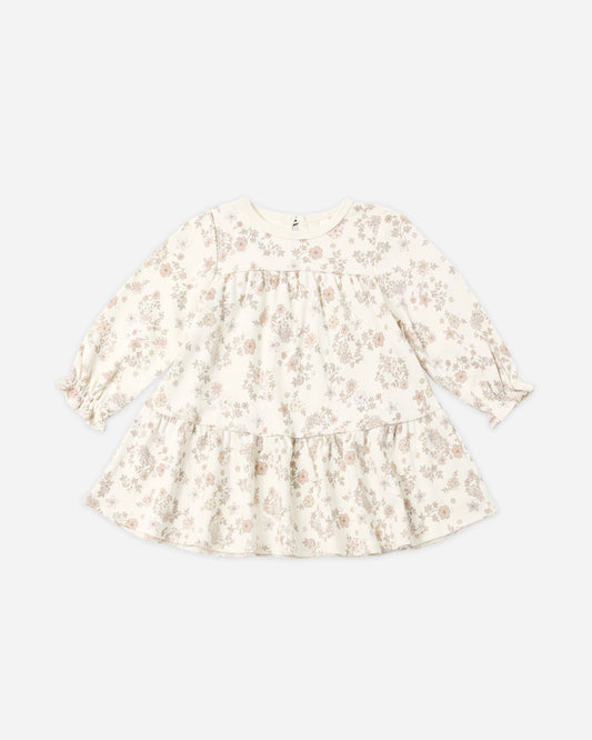 Floral Vine Tiered Dress - flat lay