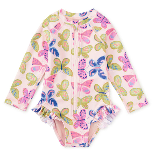 baby girls swimsuit with butterfly pattern