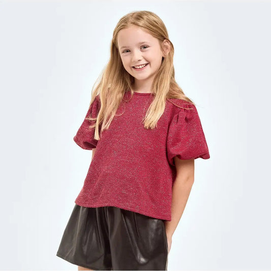 Berry Lurex Knit Top