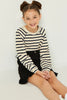 Navy Stripe Waffle Raglan Top