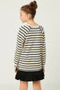 Navy Stripe Waffle Raglan Top