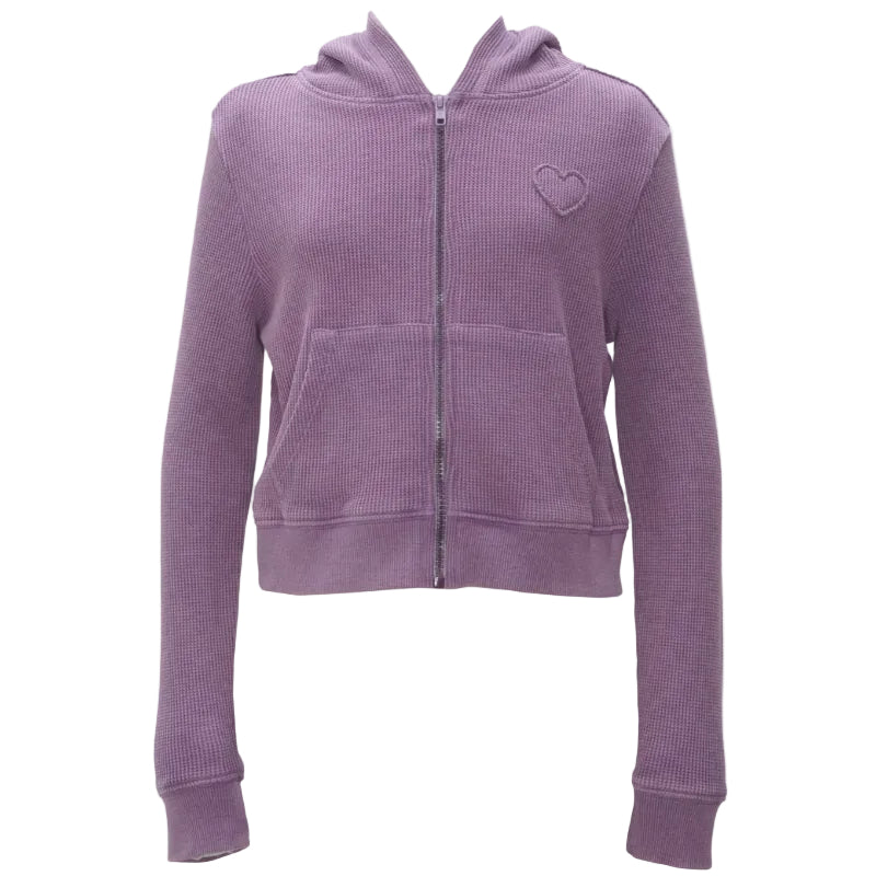Grape Waffle Zip Hoodie