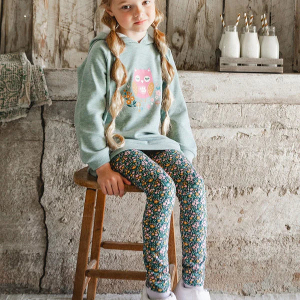 Green Floral Leggings