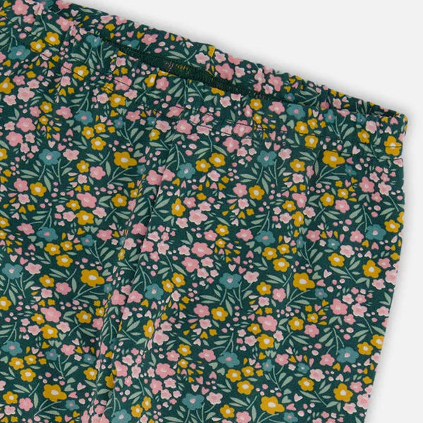 Green Floral Leggings