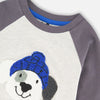 Puppy With Blue Hat Raglan Top