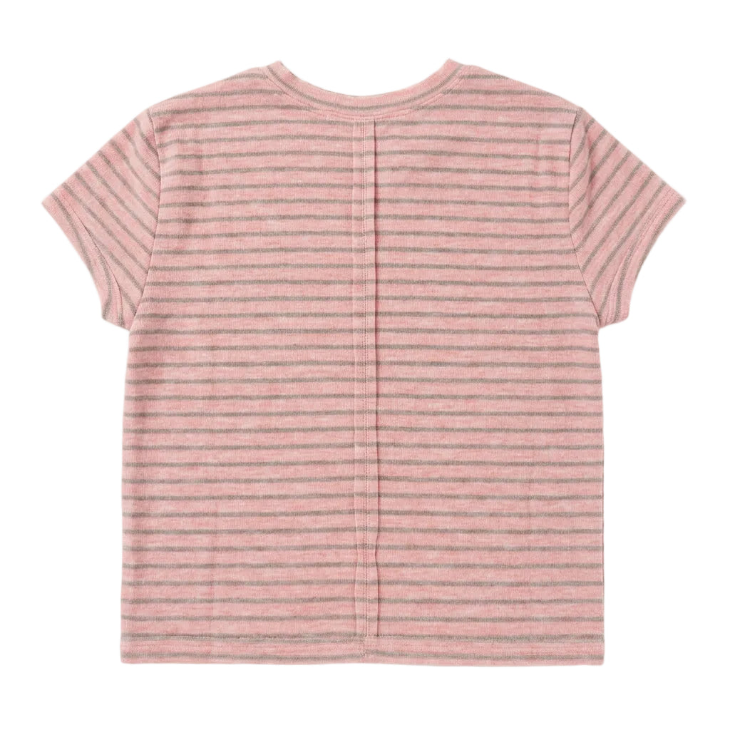 Heather Cranberry Stripe Tee