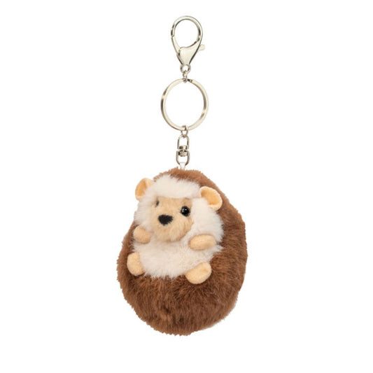 Cozy plush hedgehog charm for bags and zippers