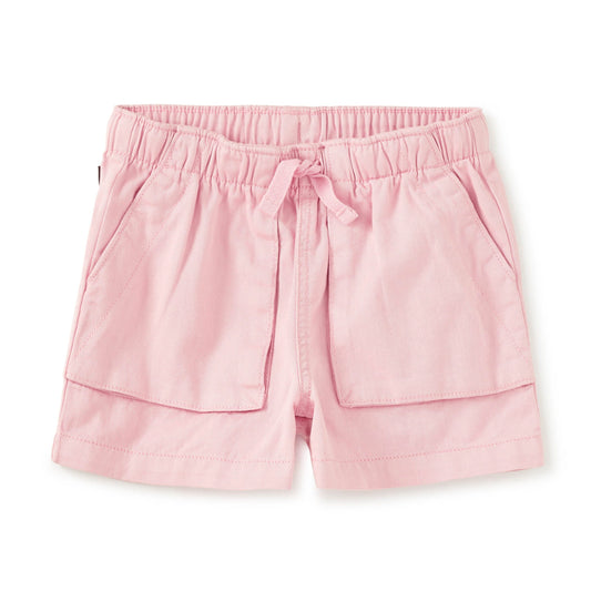 Pink shorts with large front pocket
