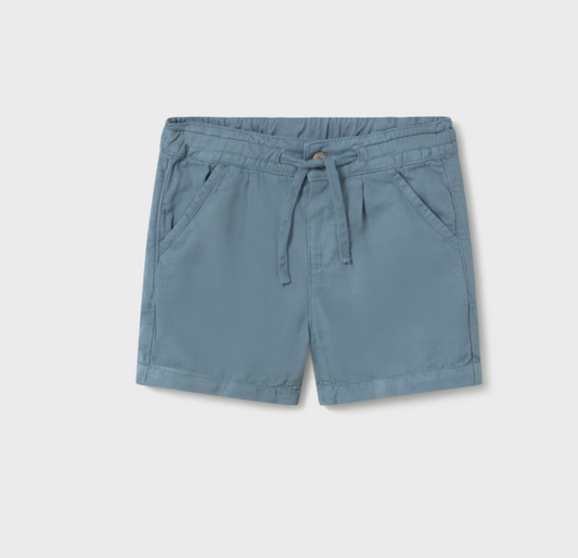 Blue shorts with a drawstring