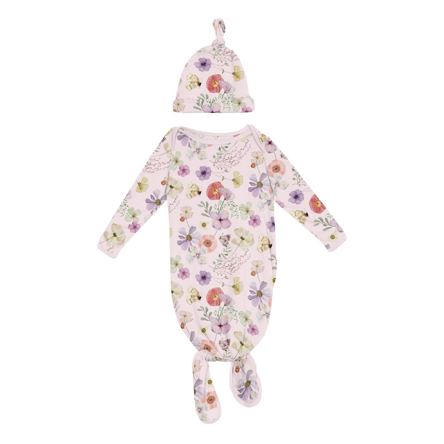 Pressed Flowers Knotted Gown & Hat