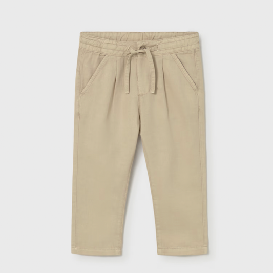 Beige pants with a drawstring