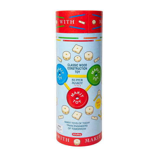 Makit toy packaging with colorful design on a white background
