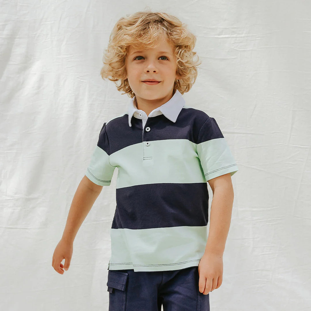 Light Green Stripe Polo