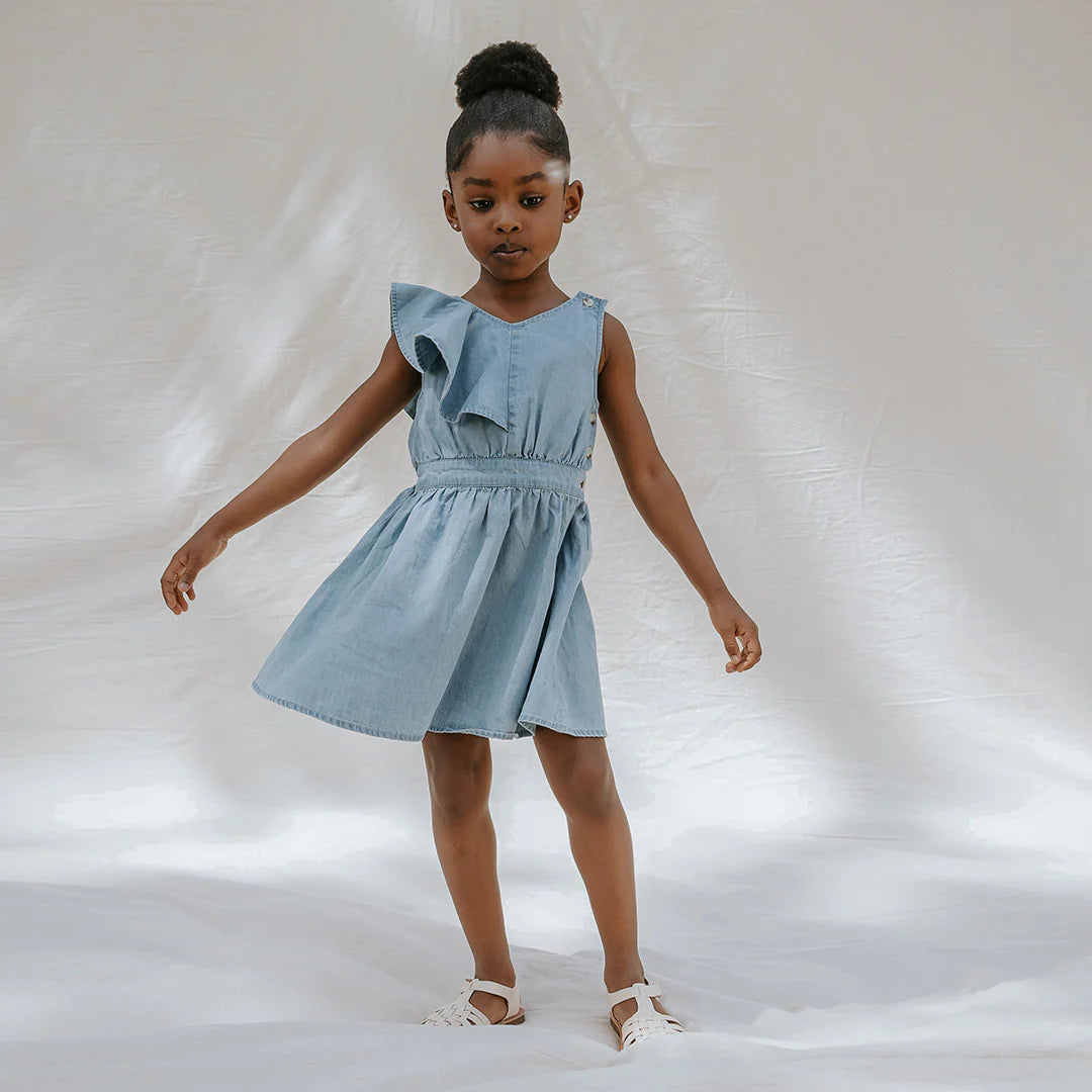 Denim Ruffle Dress