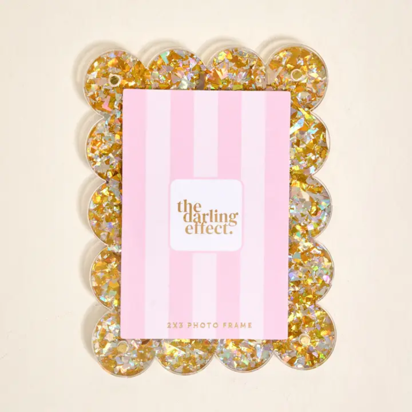 Gold Glitter Acrylic Photo Frame Magnet For Memories