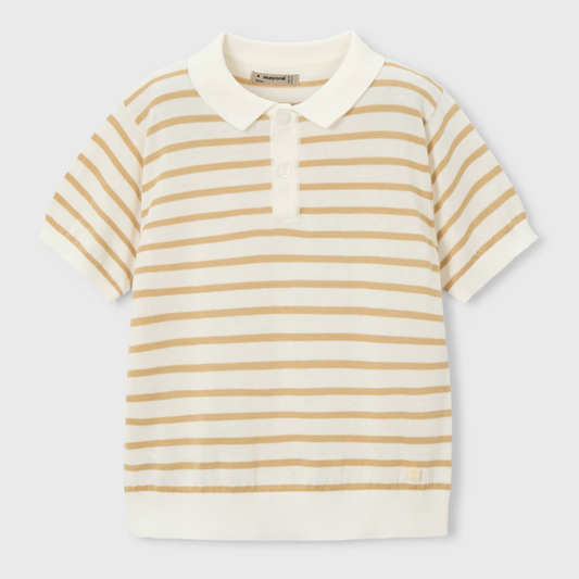 Polo Sweater with light tan stripe