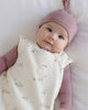 Baby wearing the Mulberry Knotted Hat, lifestyle photo