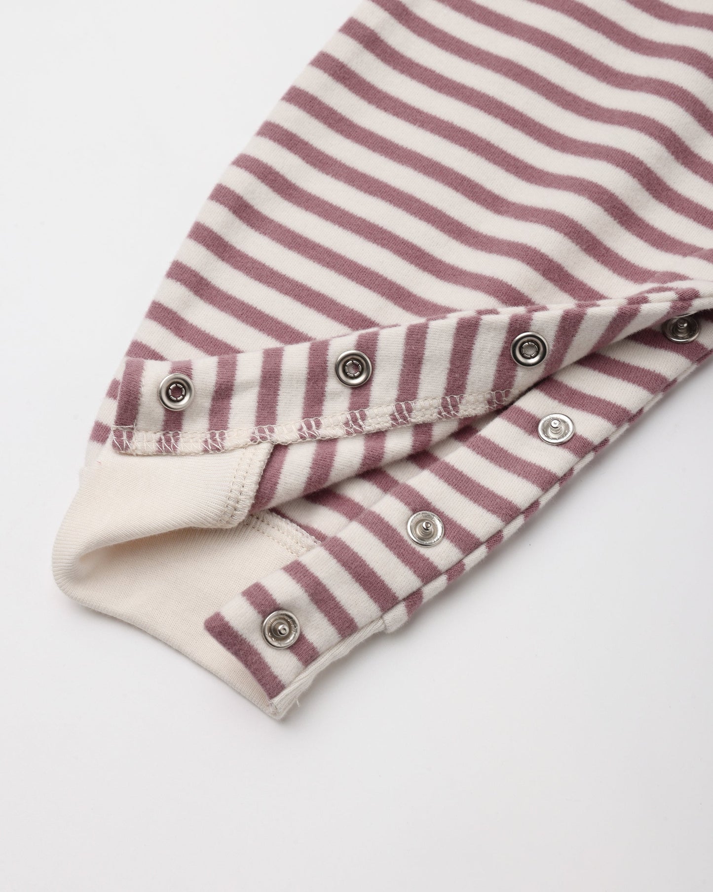 Mulberry Stripe Henley Jumpsuit fabric close-up