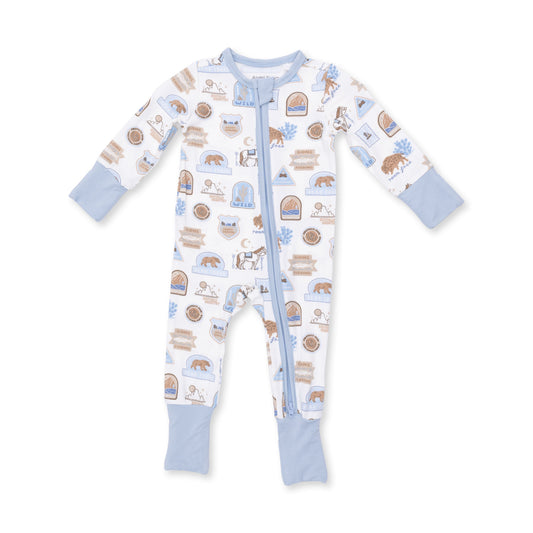 Angel Dear National Parks Flip Romper, front view flat lay