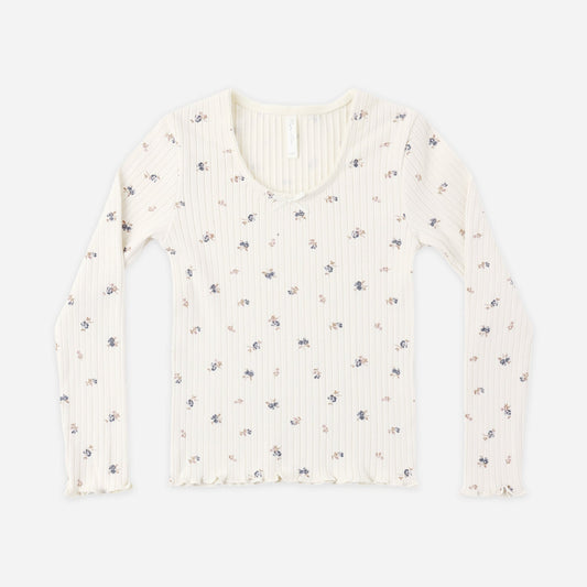 Natural Ditsy Rib Top