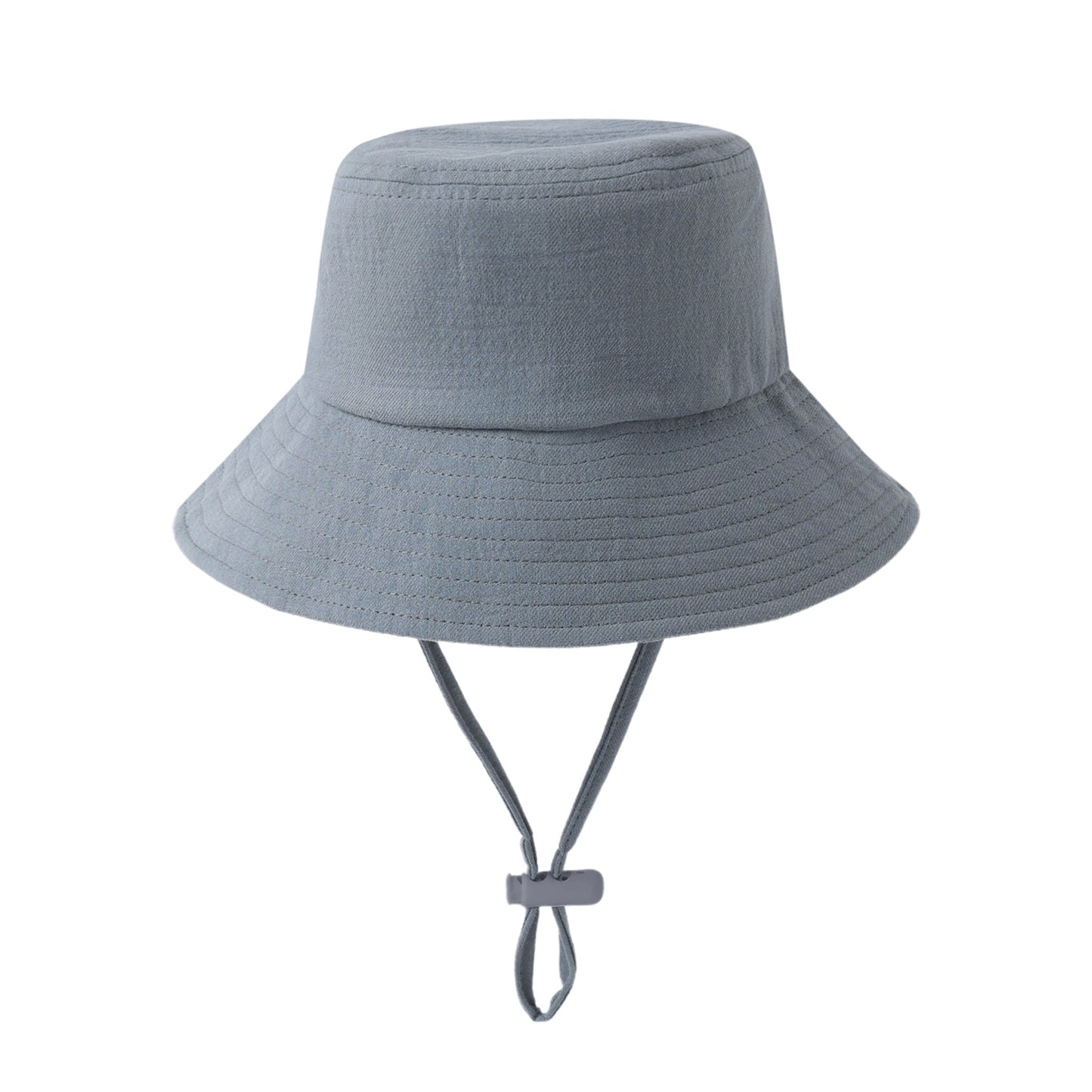 Ocean blue bucket hat with a chin strap