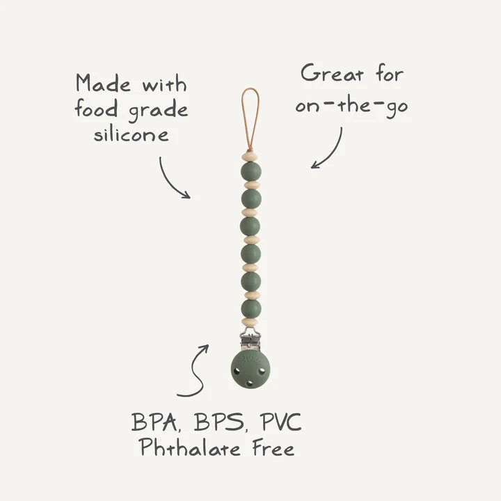 Blush Silicone Pacifier Clip