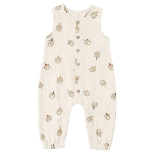 Baby romper with party animal print