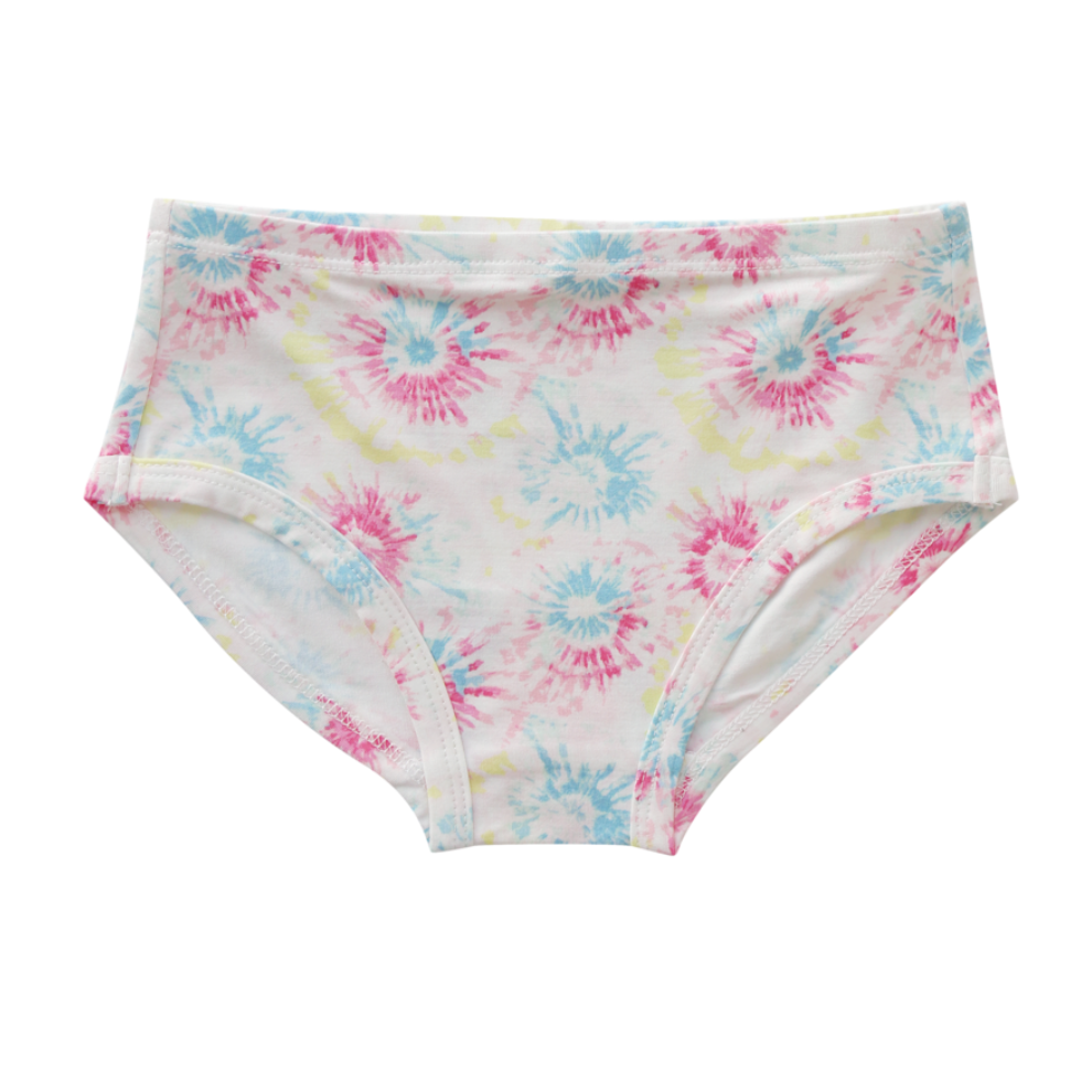 Colorful tie-dye patterned underwear