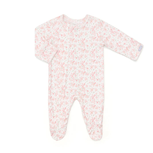 Baby Pink Floral Footie
