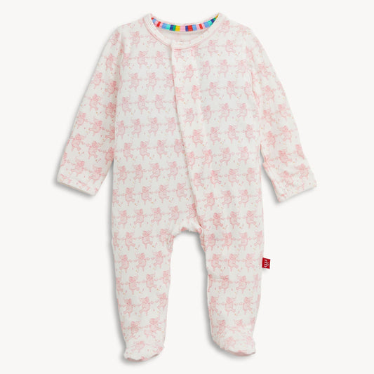 Baby onesie with floral pattern on a white background