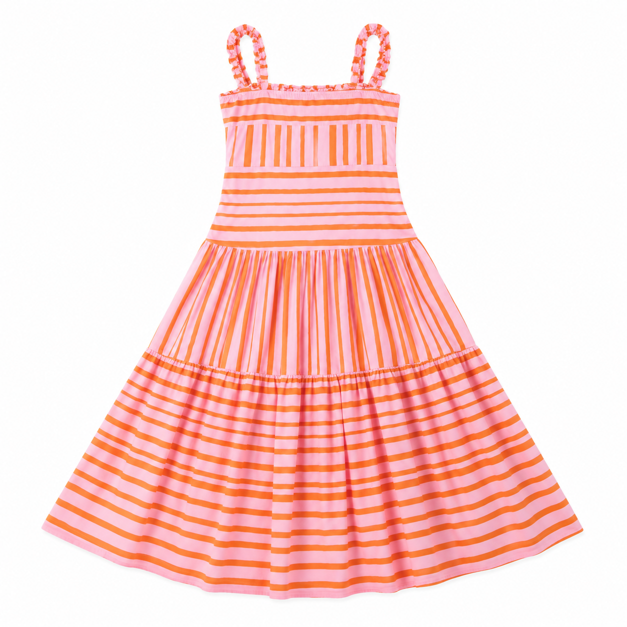 Pink Orange Stripe Maxi Dress Girls | Tween Dress