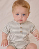 Sage Stripe Short Sleeve Romper
