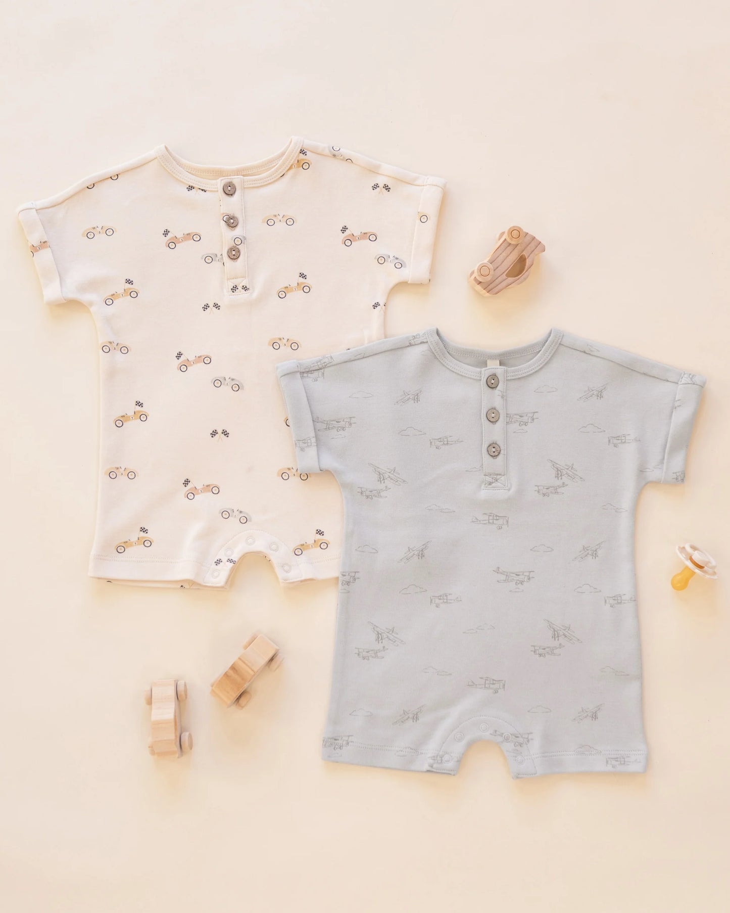 Grey Airplanes Short Romper