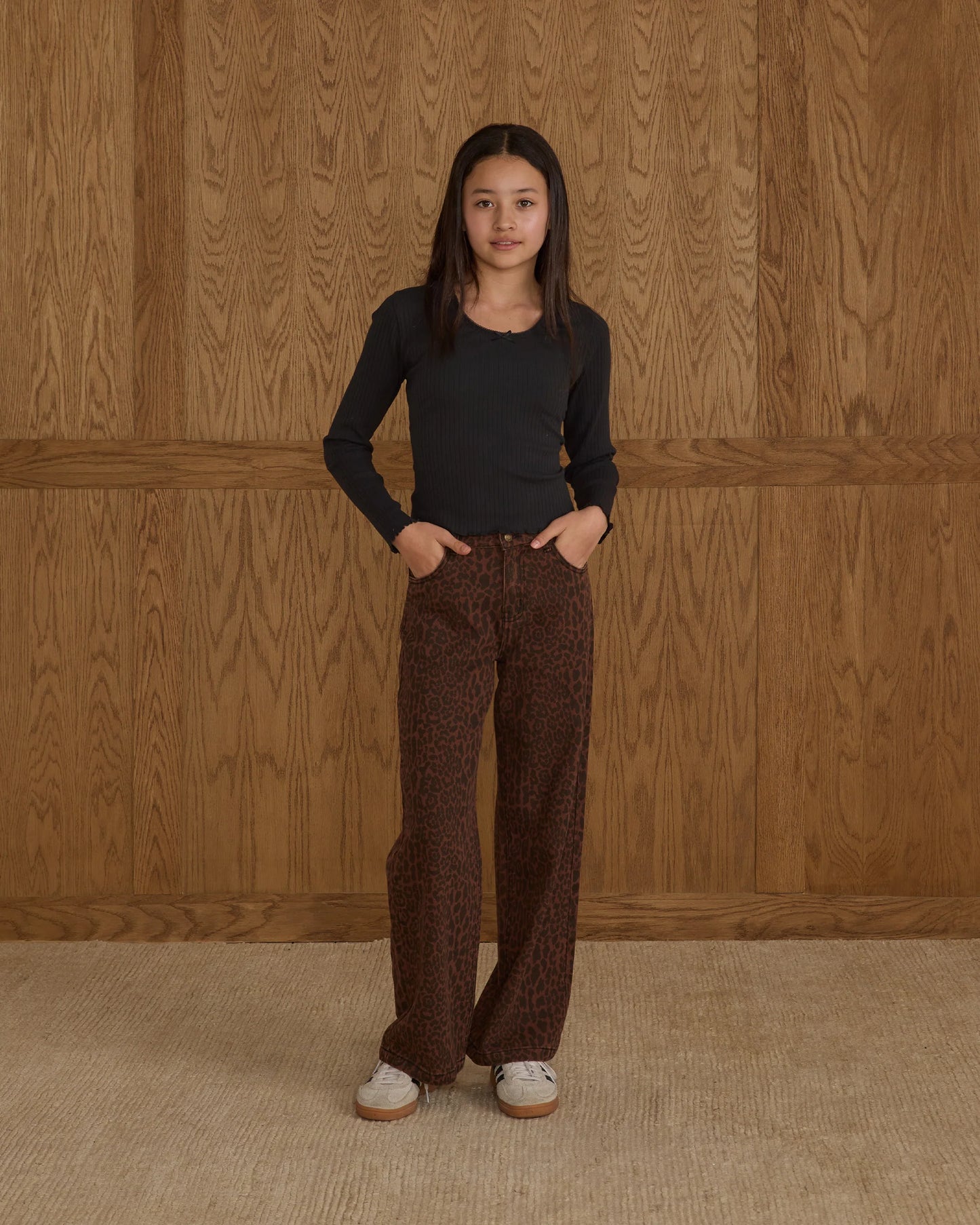 Black Ribbed Long Sleeve Top