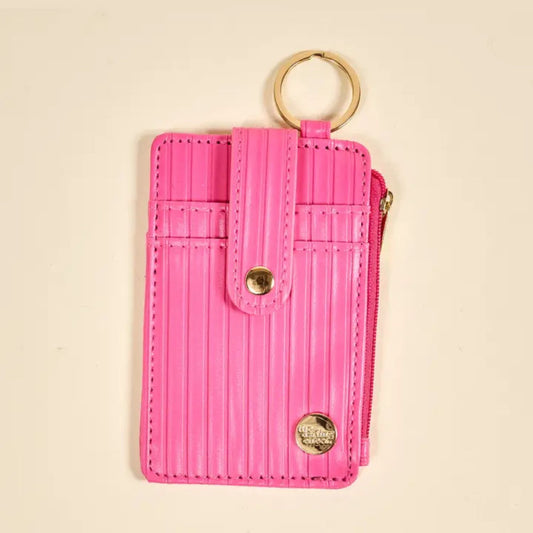 Hot Pink Keychain Wallet For Everyday Organization