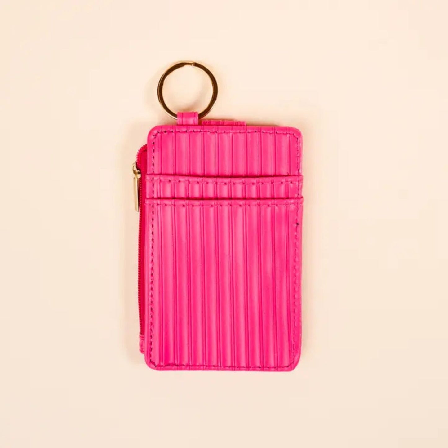 Hot Pink Keychain Wallet For Everyday Organization