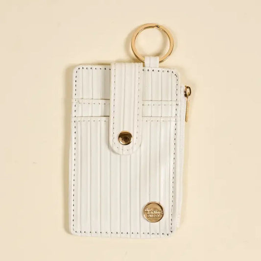 White Keychain Wallet For Organized Everyday Essentials