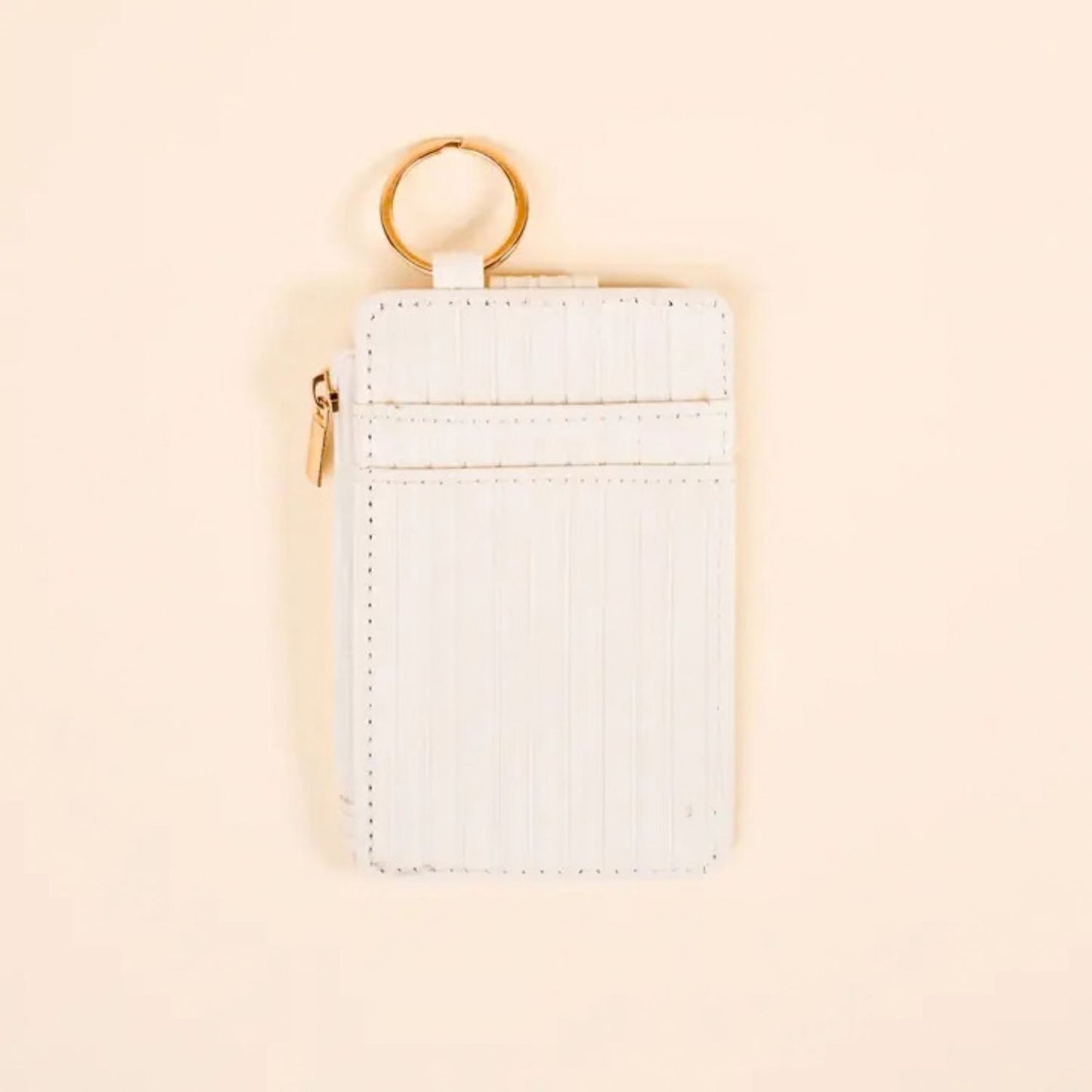 White Keychain Wallet For Organized Everyday Essentials