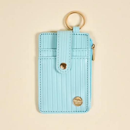 Compact Blue Keychain Wallet For Everyday Essentials