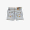 Heart Embroidered Denim Shorts