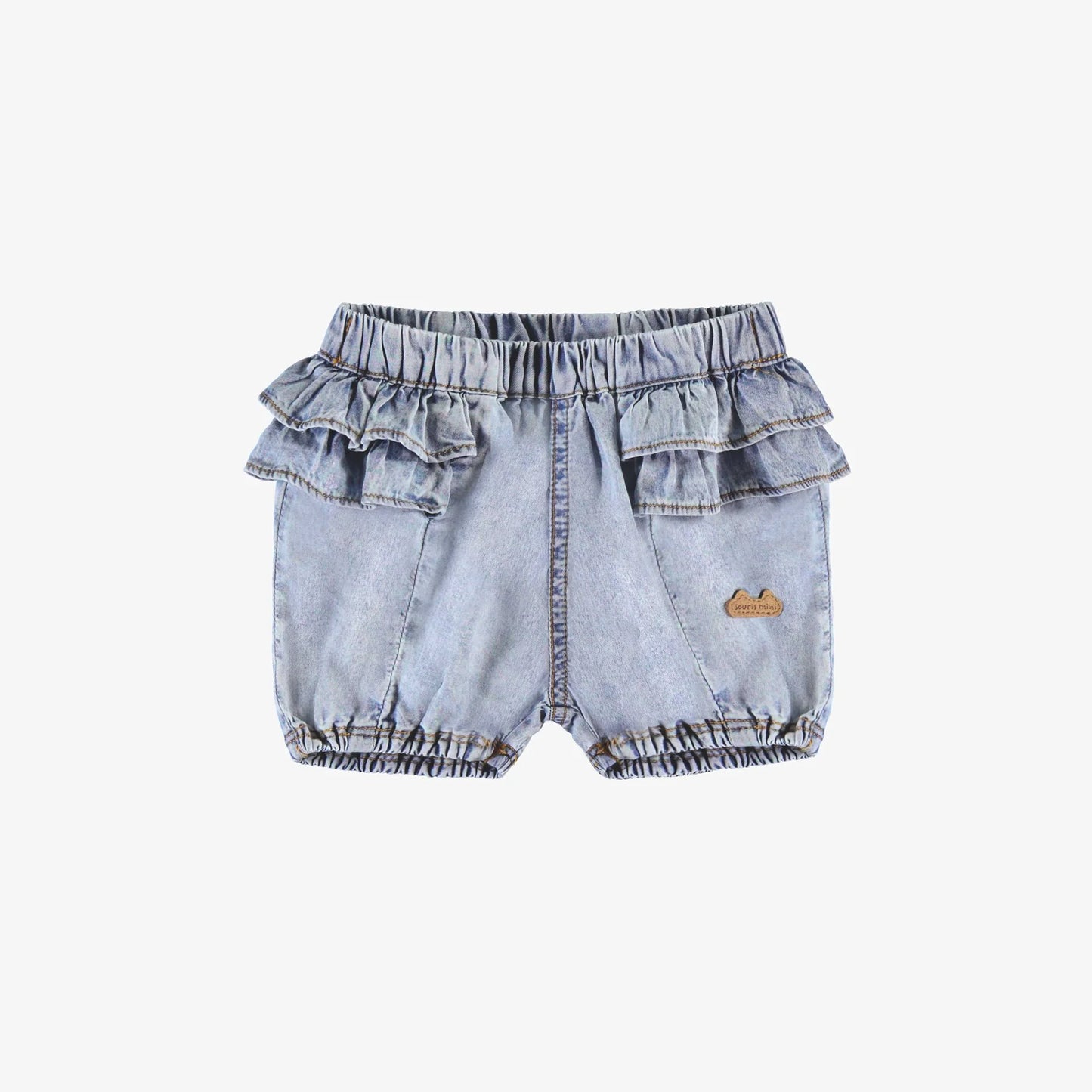 Ruffled Denim Shorts