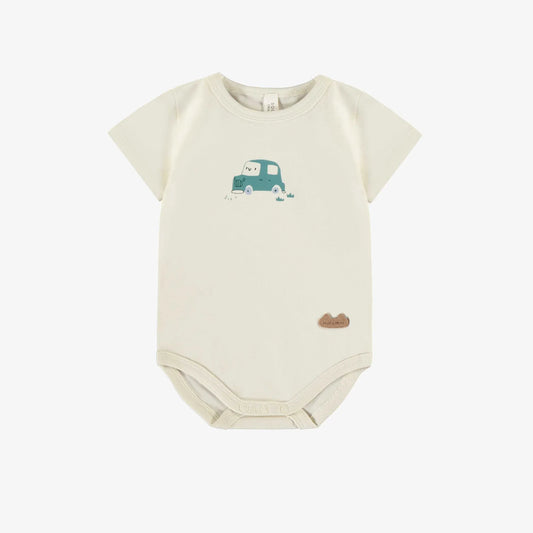 Cream Smiling Car Onesie