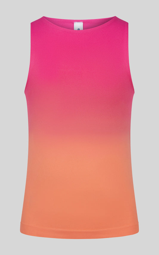 Rose/Coral Ombre High Neck Tank Top