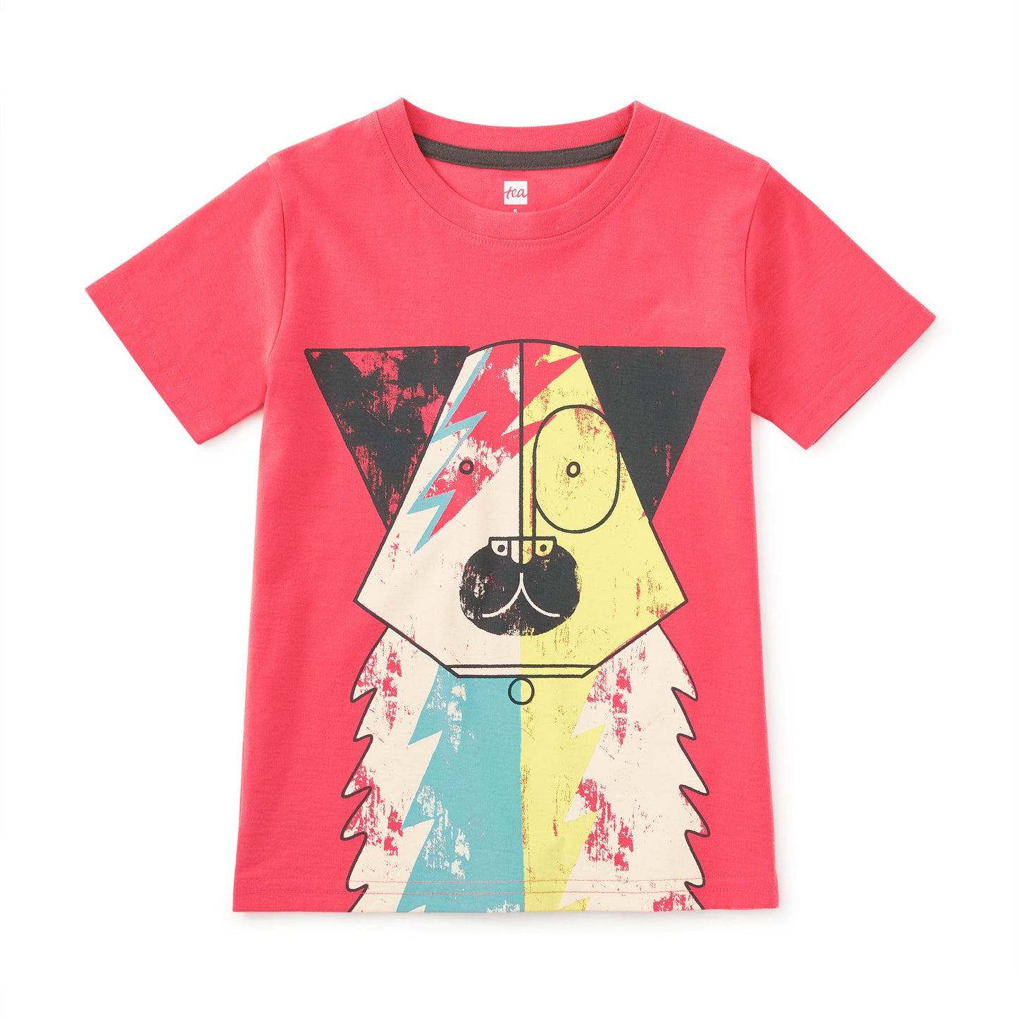 funny dog print on red tee