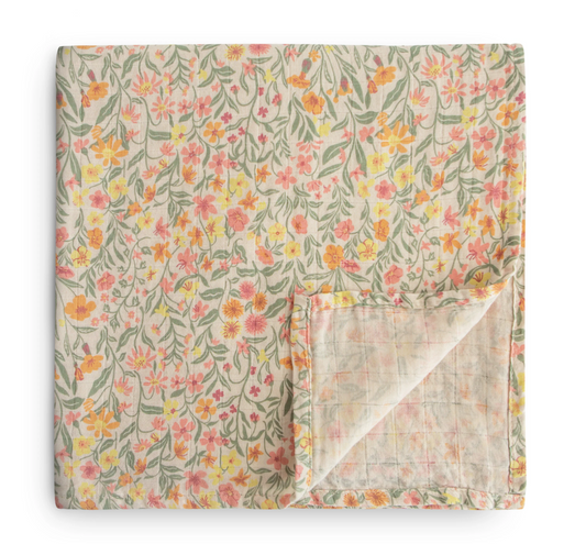 Pastel Blooms Organic Muslin Swaddle