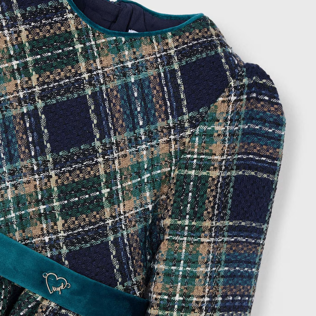 Green Navy Plaid Holiday Dress