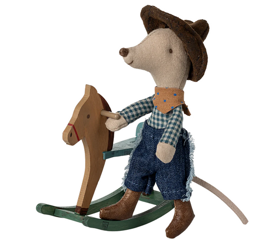 Cowboy Mouse on Rocking Horse- Little Brother
