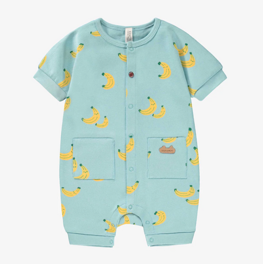 Yellow Bananas on Blue Romper