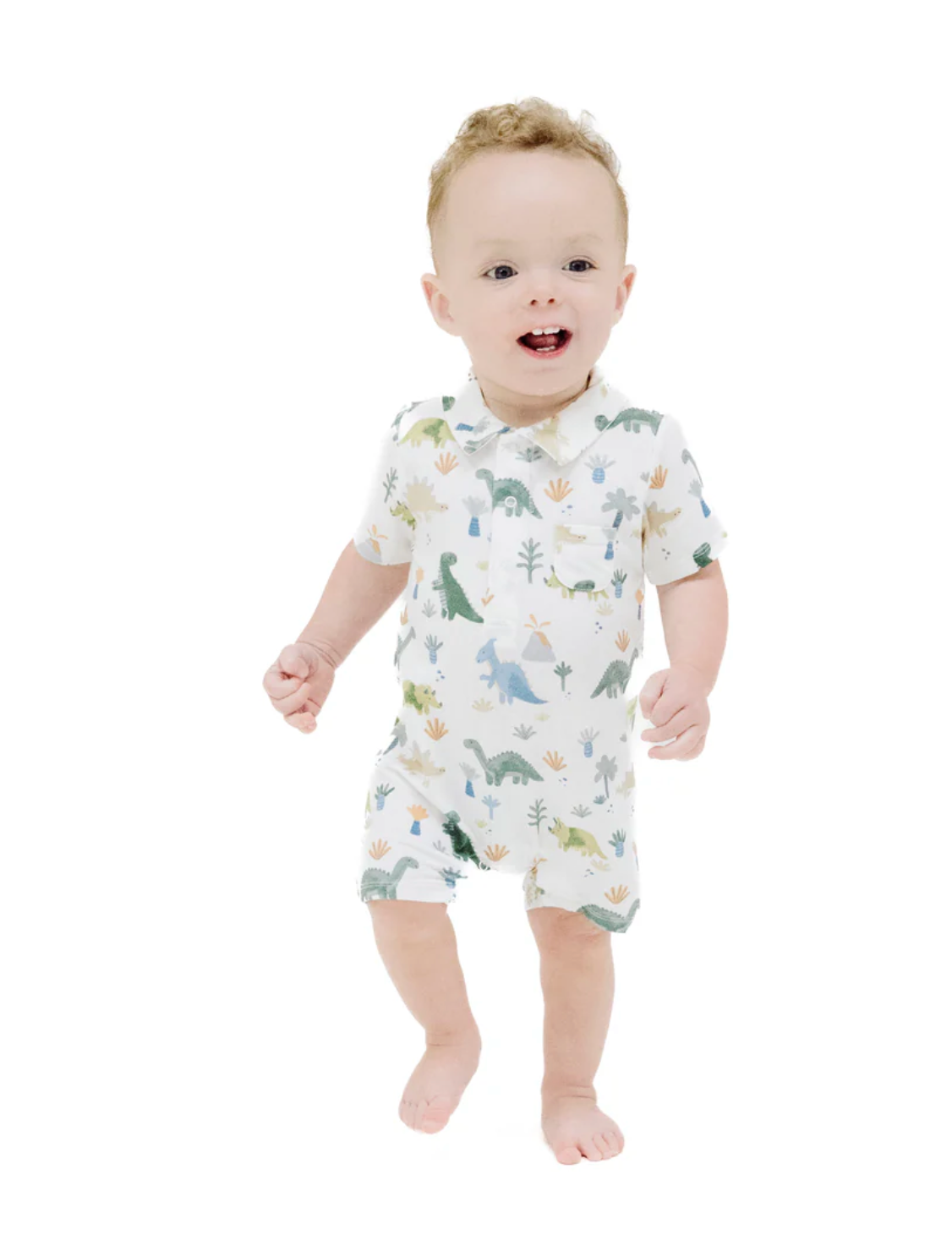 Soft Dinos Polo Romper