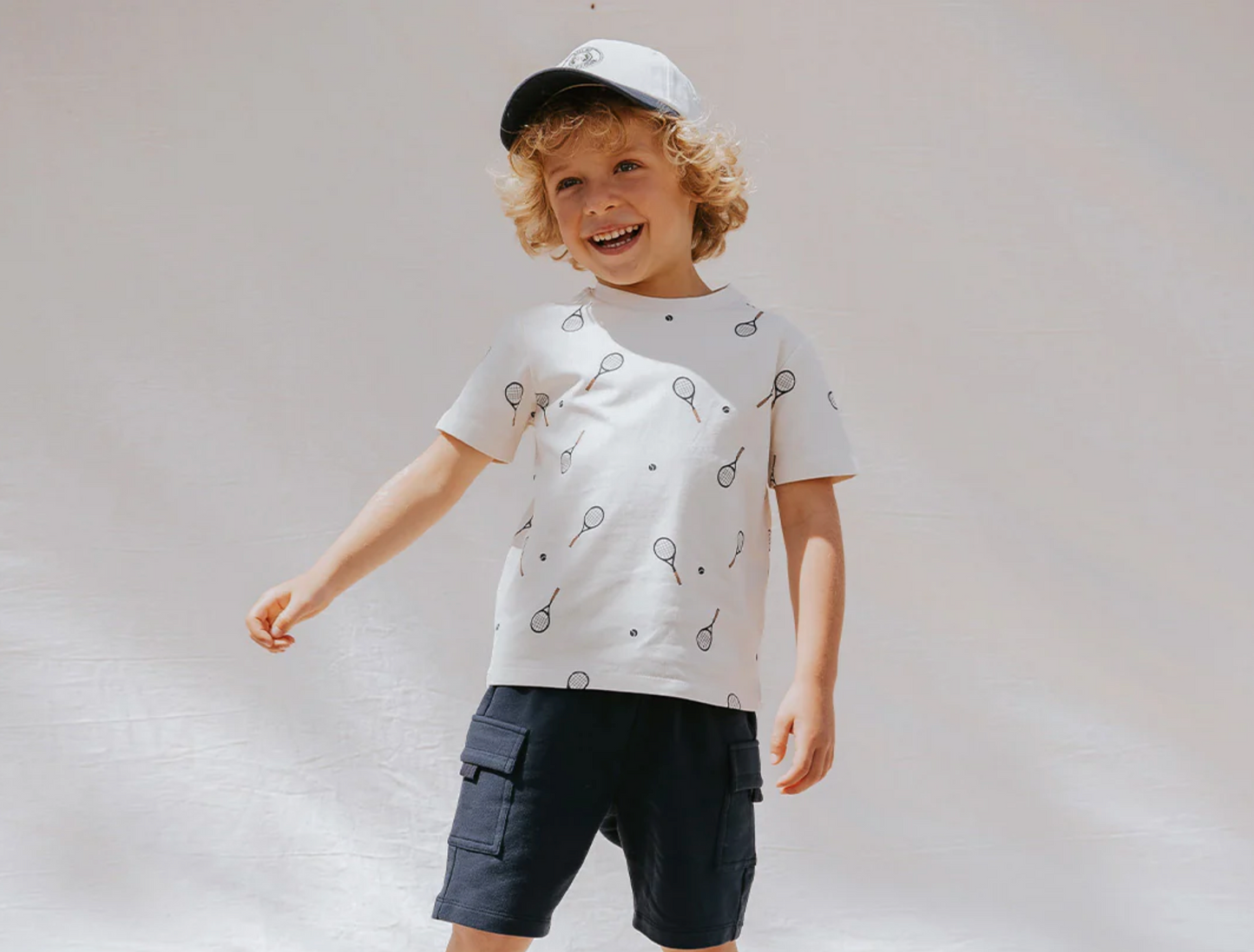 Beige Racquet Tee